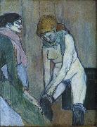  Henri  Toulouse-Lautrec Woman Pulling Up Her Stocking Spain oil painting artist